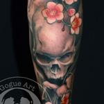 Tattoos - skull and cherry blossoms - 59603